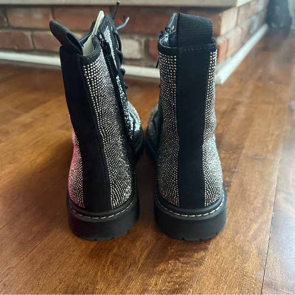Torrid x Betsey Johnson Silver Rhinestone Combat Boots 11WW - Picture 5 of 10